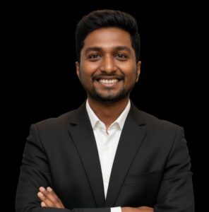 Kamalesh Arumugam, a software engineer and business content creator, sharing insights on brand psychology, AI, and startup lessons